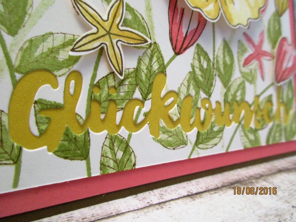 der Schriftzug Glückwunsch